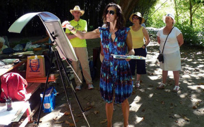 Group painting demonstration