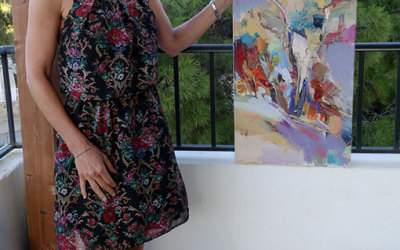 Painting Tutor Anna Martin showing a painting
